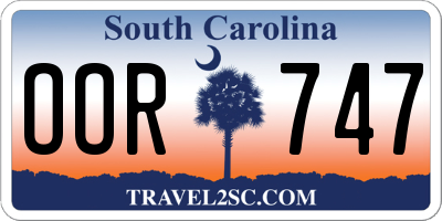SC license plate OOR747