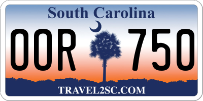 SC license plate OOR750