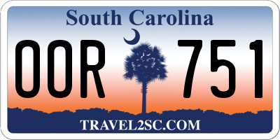SC license plate OOR751