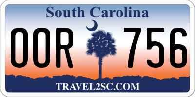 SC license plate OOR756