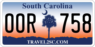 SC license plate OOR758