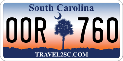 SC license plate OOR760
