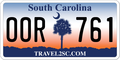 SC license plate OOR761
