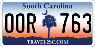 SC license plate OOR763