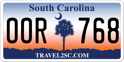 SC license plate OOR768