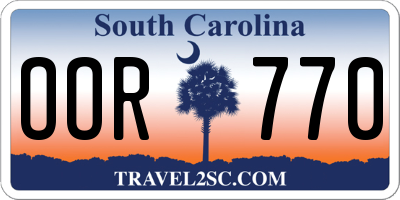 SC license plate OOR770