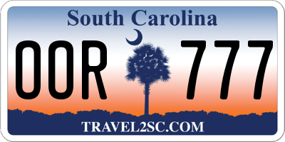 SC license plate OOR777
