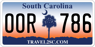 SC license plate OOR786