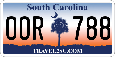 SC license plate OOR788