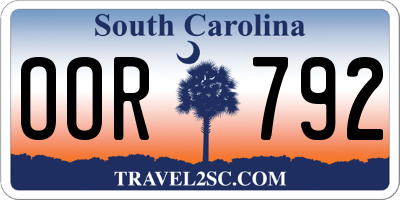 SC license plate OOR792