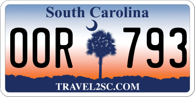 SC license plate OOR793