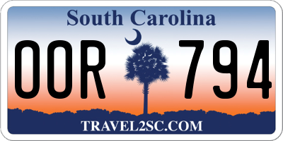SC license plate OOR794