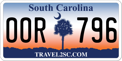 SC license plate OOR796