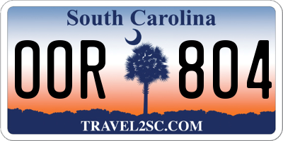 SC license plate OOR804
