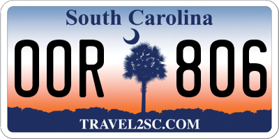 SC license plate OOR806