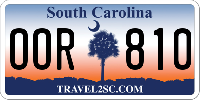SC license plate OOR810
