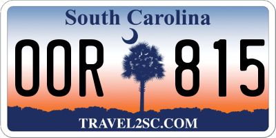 SC license plate OOR815
