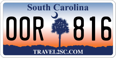 SC license plate OOR816