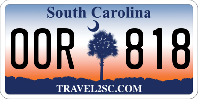 SC license plate OOR818