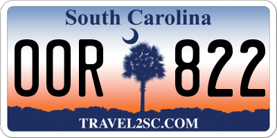 SC license plate OOR822