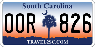 SC license plate OOR826