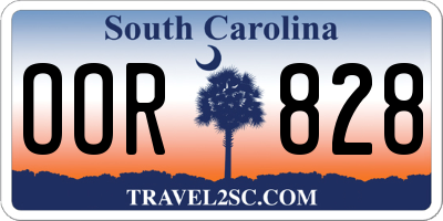 SC license plate OOR828