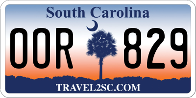 SC license plate OOR829