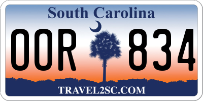 SC license plate OOR834