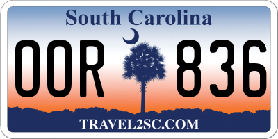 SC license plate OOR836