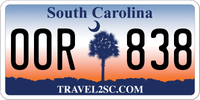 SC license plate OOR838