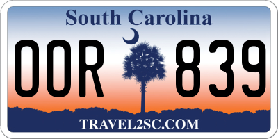 SC license plate OOR839