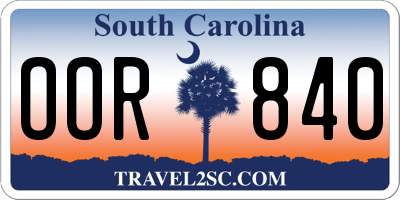 SC license plate OOR840