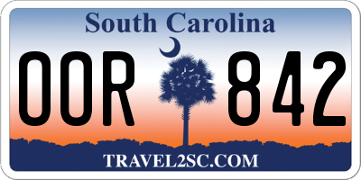 SC license plate OOR842