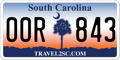 SC license plate OOR843