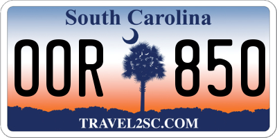 SC license plate OOR850