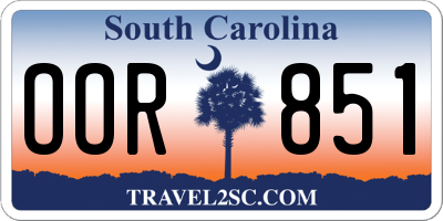 SC license plate OOR851