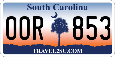 SC license plate OOR853