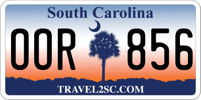 SC license plate OOR856