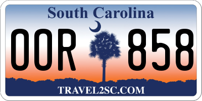 SC license plate OOR858
