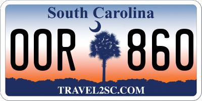 SC license plate OOR860
