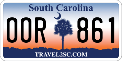 SC license plate OOR861