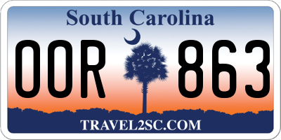 SC license plate OOR863