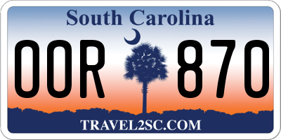 SC license plate OOR870