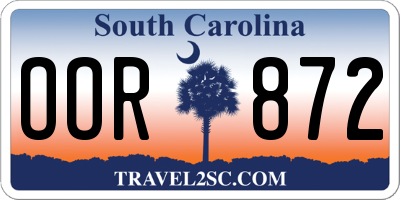 SC license plate OOR872