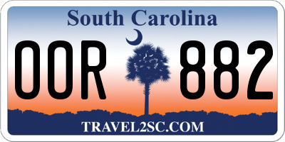 SC license plate OOR882