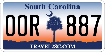 SC license plate OOR887