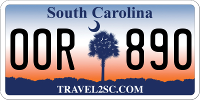 SC license plate OOR890