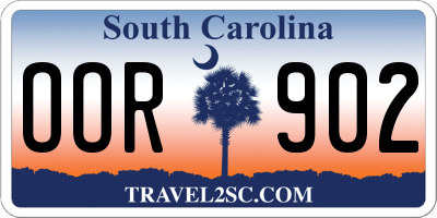 SC license plate OOR902