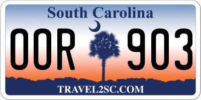 SC license plate OOR903