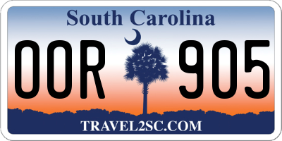 SC license plate OOR905
